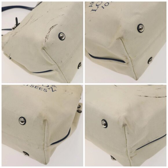 LOUIS VUITTON Cabas MM Tote Bag Canvas Beige Blue - Picture 15 of 15